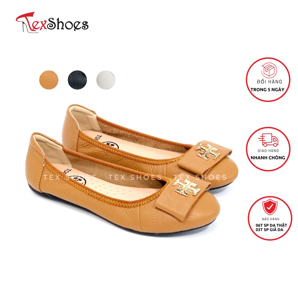 Giày bệt nữ da thật cao cấp siêu mềm siêu êm VNXK TEX SHOES