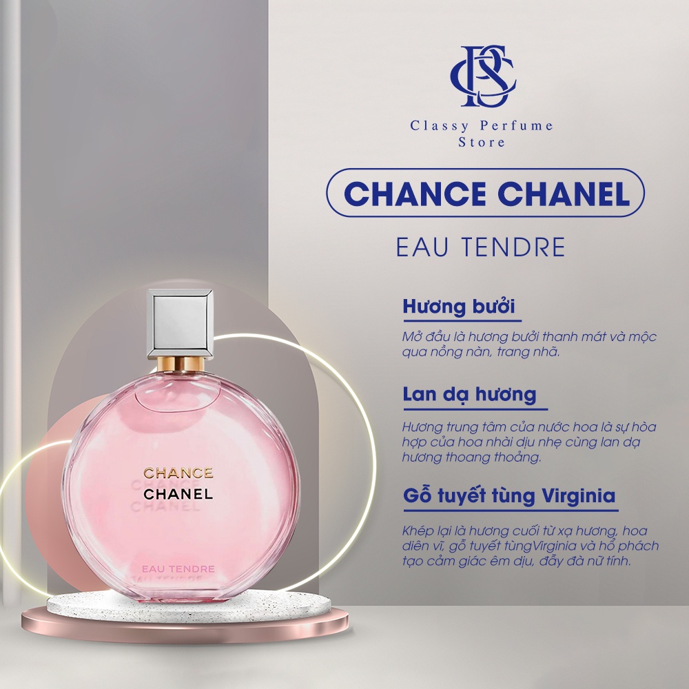 Nước Hoa Nữ channel CHANEL CHANCE EAU TENDRE Hương Thơm nữ tính nhẹ nhàng