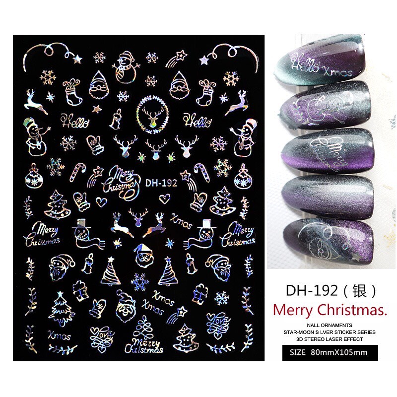 sticker dán móng chủ đề noel 2
