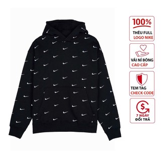 Áo Hoodie Nike Swoosh Full Logo Thêu nổi - Tem tag check CODE
