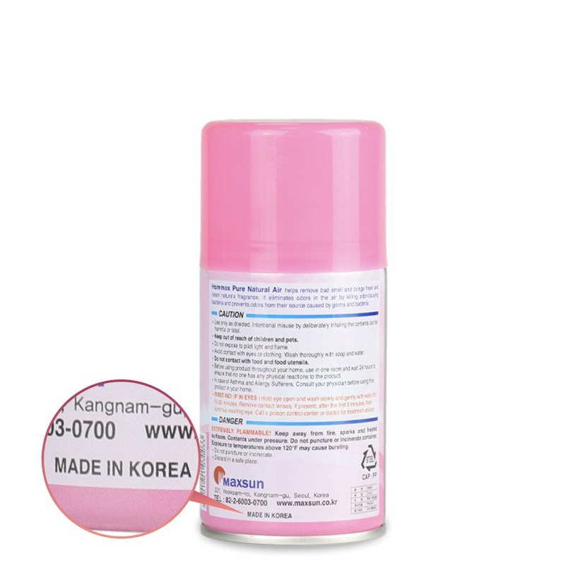 (HOMMAX) Combo 4 bình nước hoa xịt thơm phòng Hàn Quốc Hommax, dùng cho các loại máy xịt phòng tự động
