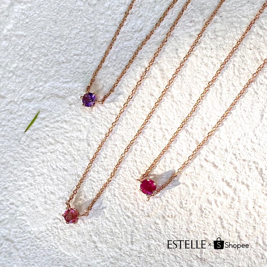 Dây chuyền vàng K18 đá tự nhiên ESTELLE