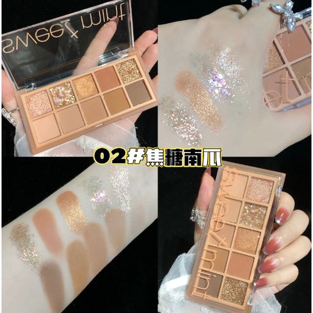 Bảng Phấn Mắt Sweet Mint 10 Màu Sắc Hiệu Ứng Lì Cao Cấp