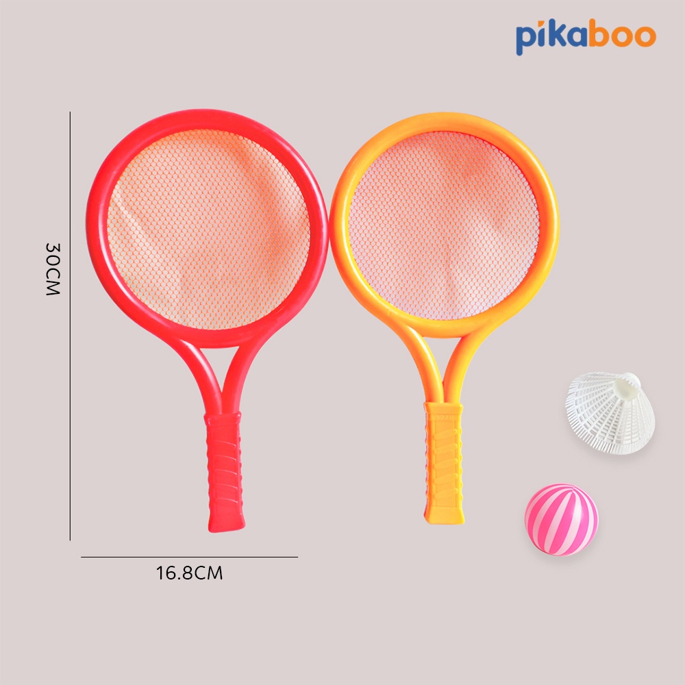 Vợt cầu lông trẻ em đồ chơi thể thao có 2 vợt 1 quả bóng 1 quả cầu pikaboo - ảnh sản phẩm 8
