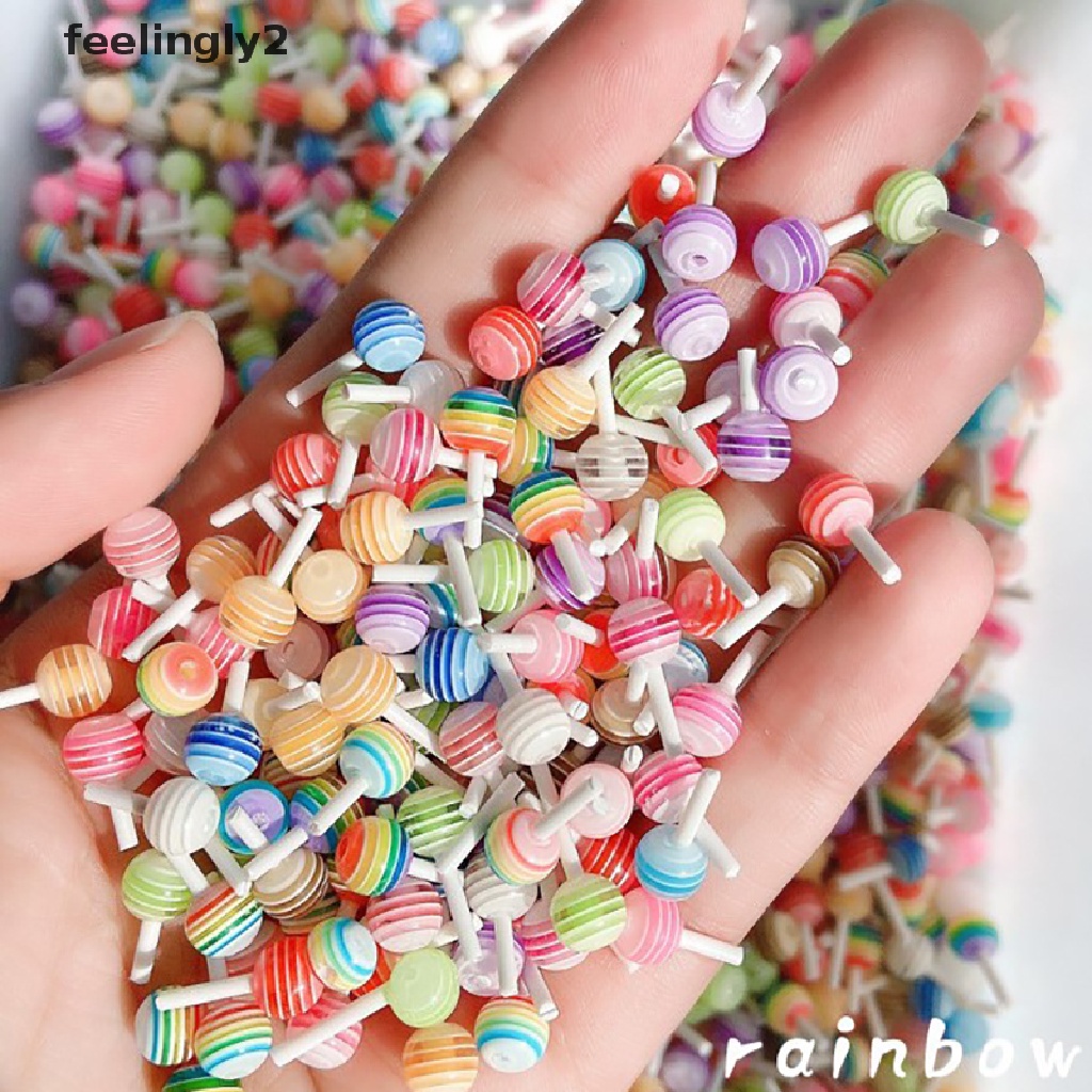 Set 5 Hạt Nhựa 3D Hình Kẹo Mút Dễ Thương Trang Trí Móng Nghệ Thuật