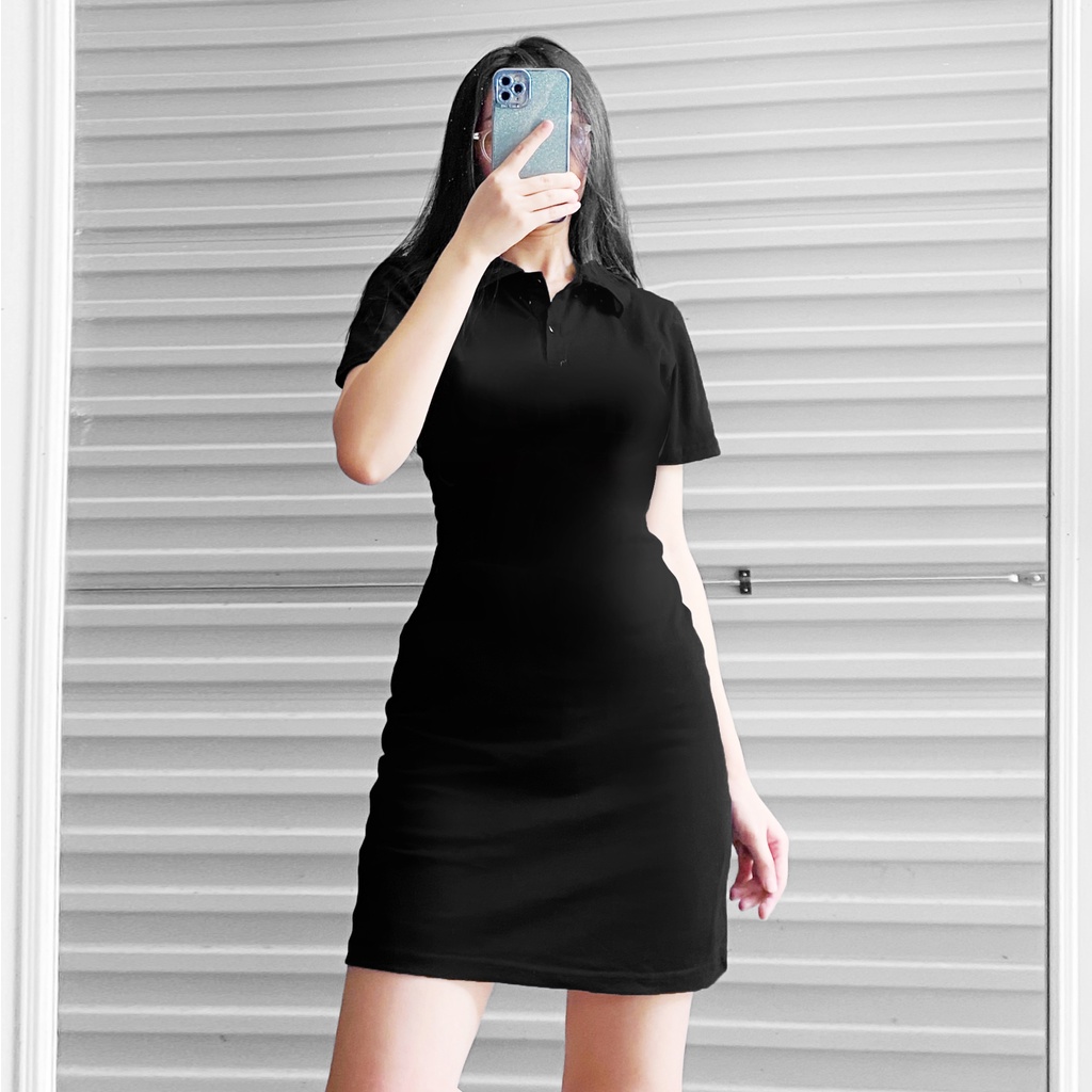 Đầm Váy Polo Trơn Chất Liệu Cotton