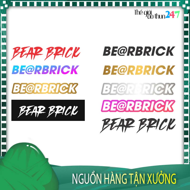 - Logo BearBrick ép lên áo thun