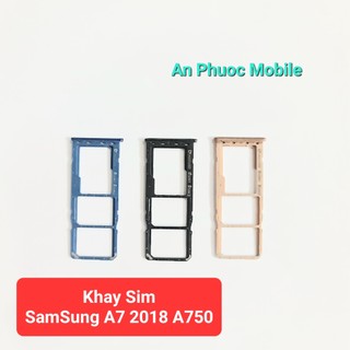 Khay sim điện thoại samsung a7 2018 a750 hàng zin tháo máy