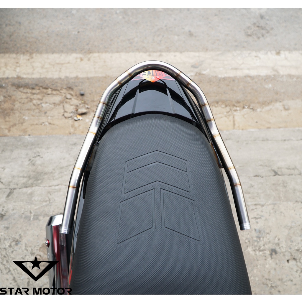 Tay xách inox 304 dành cho xe Sirius from vểnh - mối hàn mũi tên