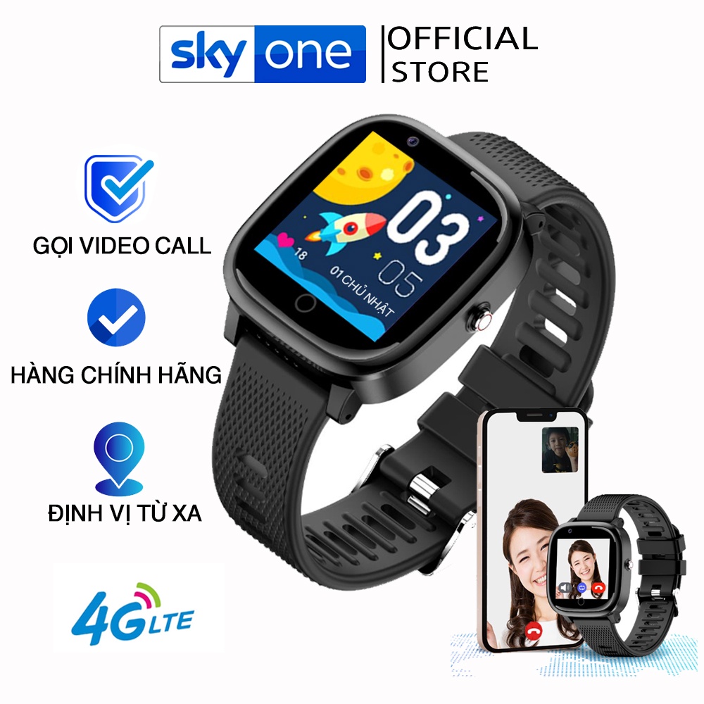 Đồng Hồ Thông Minh Lắp Sim Trẻ Em Chống Nước Gọi Video Call SKYONE  SK116  Có Tiếng Việt - Định Vị GPS - SOS