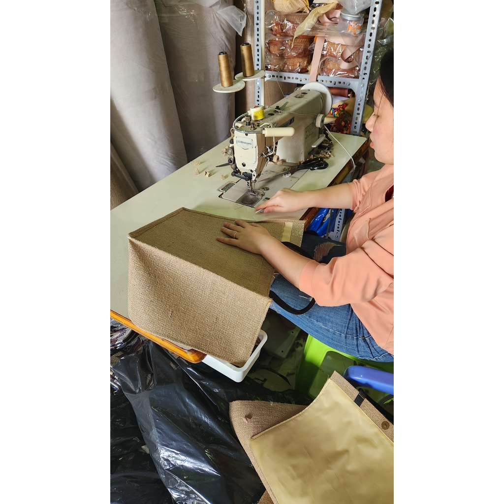 Túi Tote Vải Đay Tự Nhiên Phom Cứng Loại Đặc Biệt, Dùng Trơn Hoặc Để Vẽ Hàng VN Xuất Khẩu