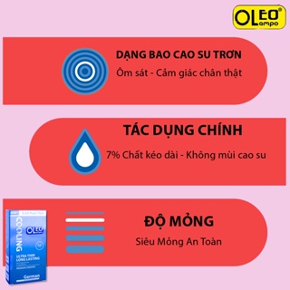 Bao cao su oleo lampo cooling 10 bao trị xuất tinh sớm siêu mỏng kéo dài - ảnh sản phẩm 2