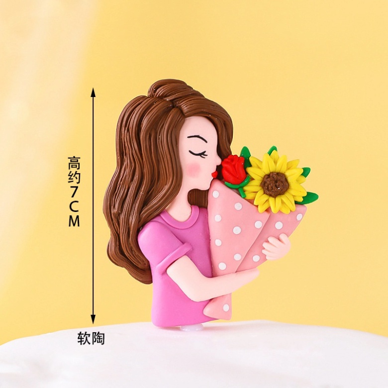 trang trí bánh kem [FREESHIP❤️] Tượng silicon CHỦ ĐỀ PHỤ NỮ 20/10 chế tác thủ công