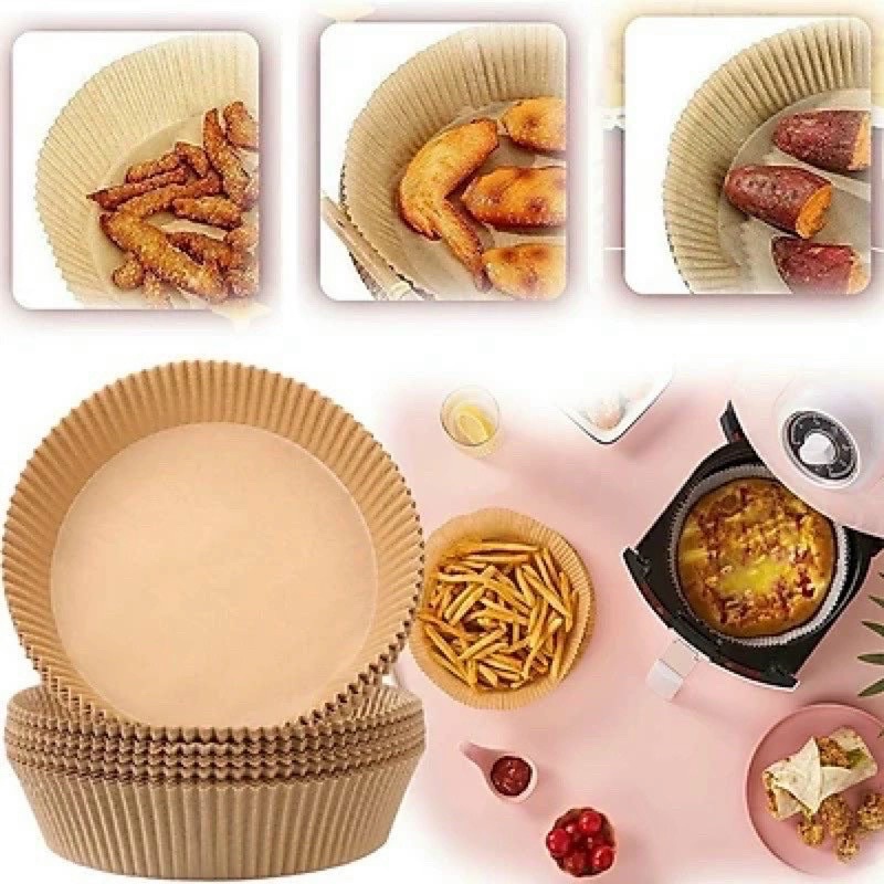 Set 50 bát giấy nướng nồi chiên không dầu không thấm nước size 16cm