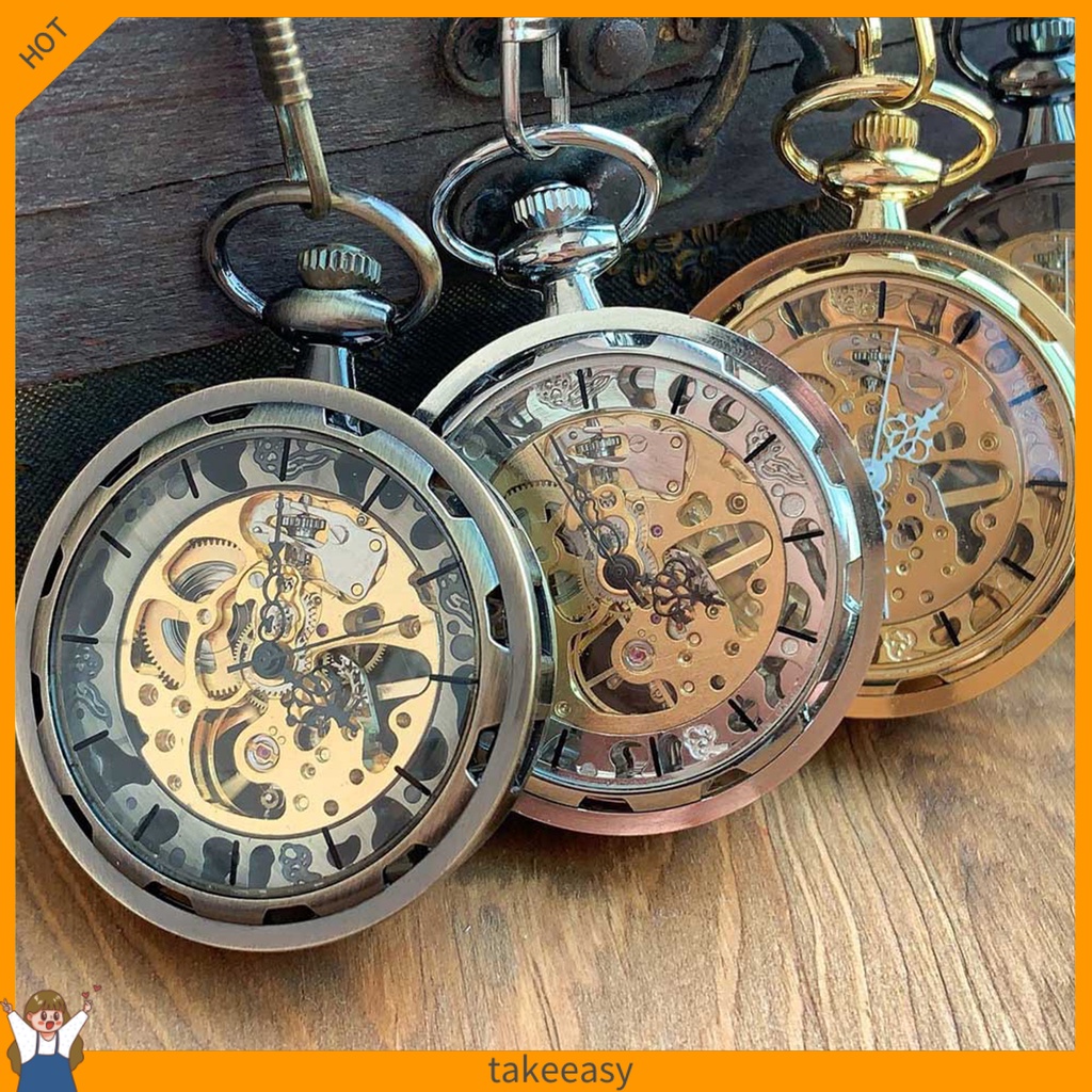 Đồng Hồ Quả Quýt Mặt Hình Đầu Lâu Phong Cách Vintage