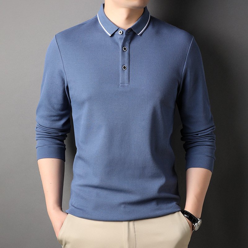 Áo POLO dài tay nam,áo thu đông nam chất liệu poly thể thao co giãn