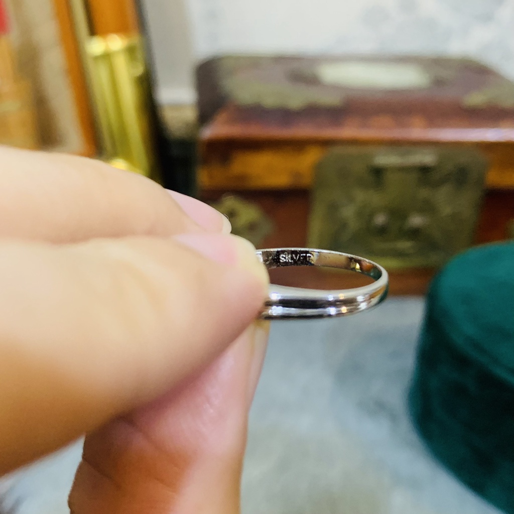 N9.209 Nhẫn bạc đa trắng kiểu nhẹ nhàng | Độc lạ | Vintage | Silver | Si Nhật | Japan | 2HAND | Bạc |
