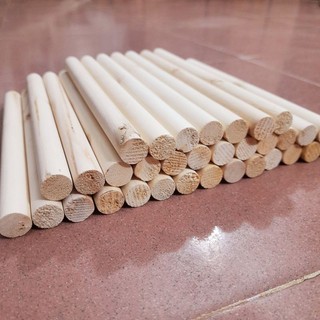 Thanh Gỗ Tròn phi 2cm dài 20cm làm đồ thủ công