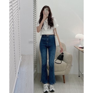 [NEW]QUẦN JEANS ỐNG LOE CẠP CAO HACK DÁNG 6740