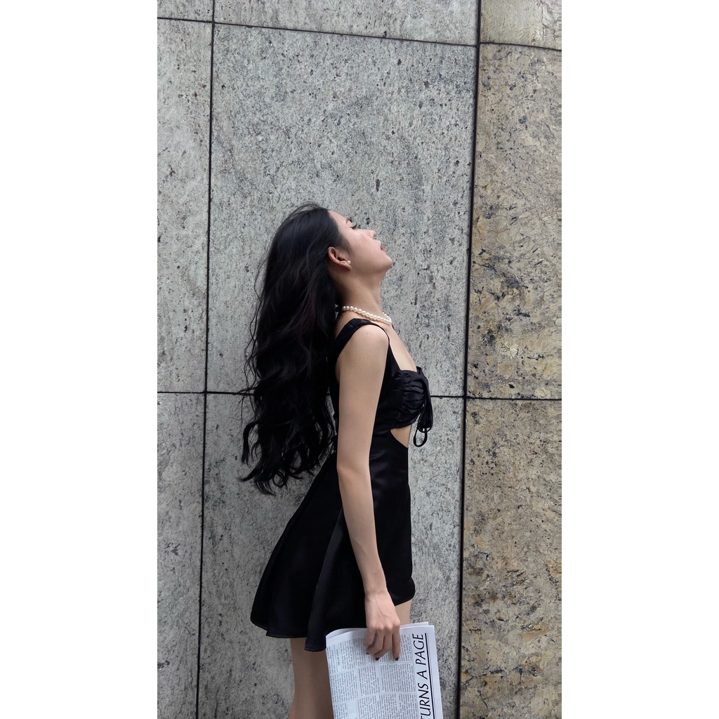 Đầm Lụa Ngắn CROCOCLOSET Sexy Đan Dây Hở Lưng - Soldia design