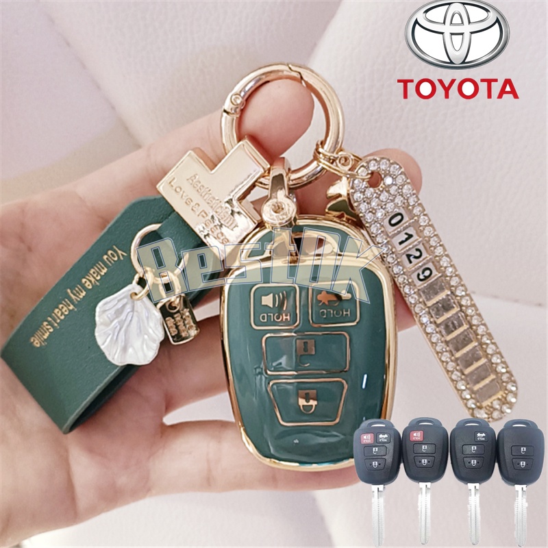 Vỏ TPU Mềm Bảo Vệ Chìa Khóa Xe Hơi Toyota Camry 2019 Rav4 2018 Corolla 2016 Tacoma Vios Prius C Highlander