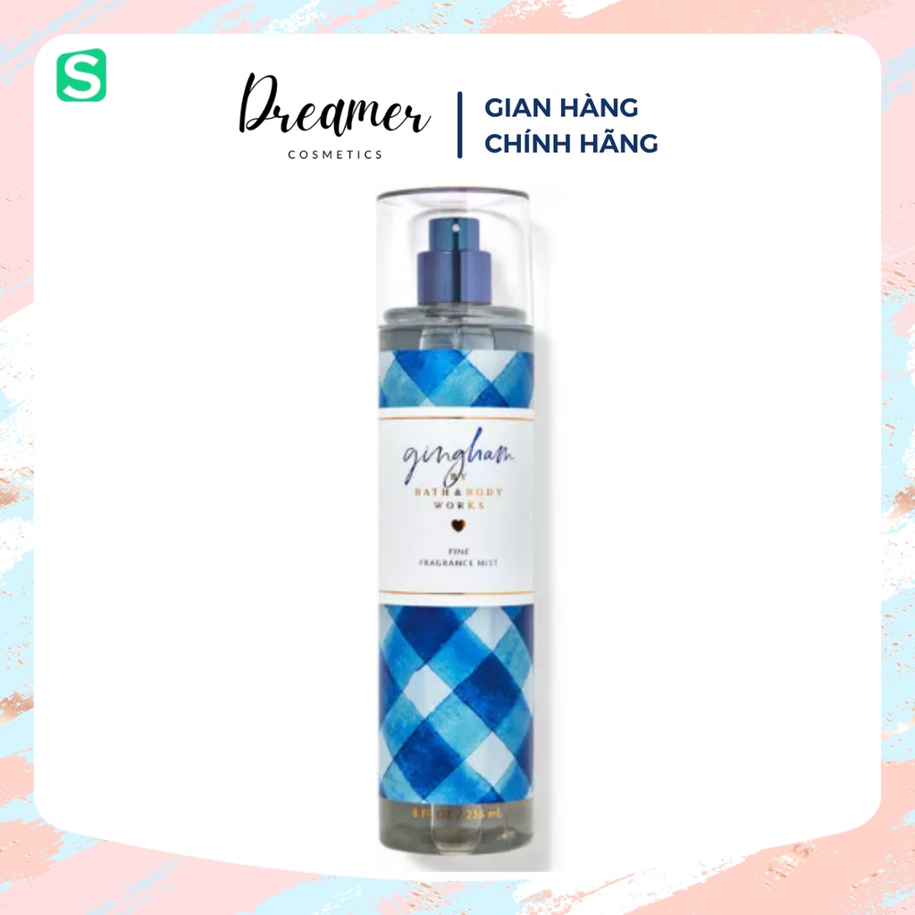 (BILL US) Xịt thơm cơ thể Body Mist BBW mùi Gingham 236ml (mẫu mới nhất 2022)