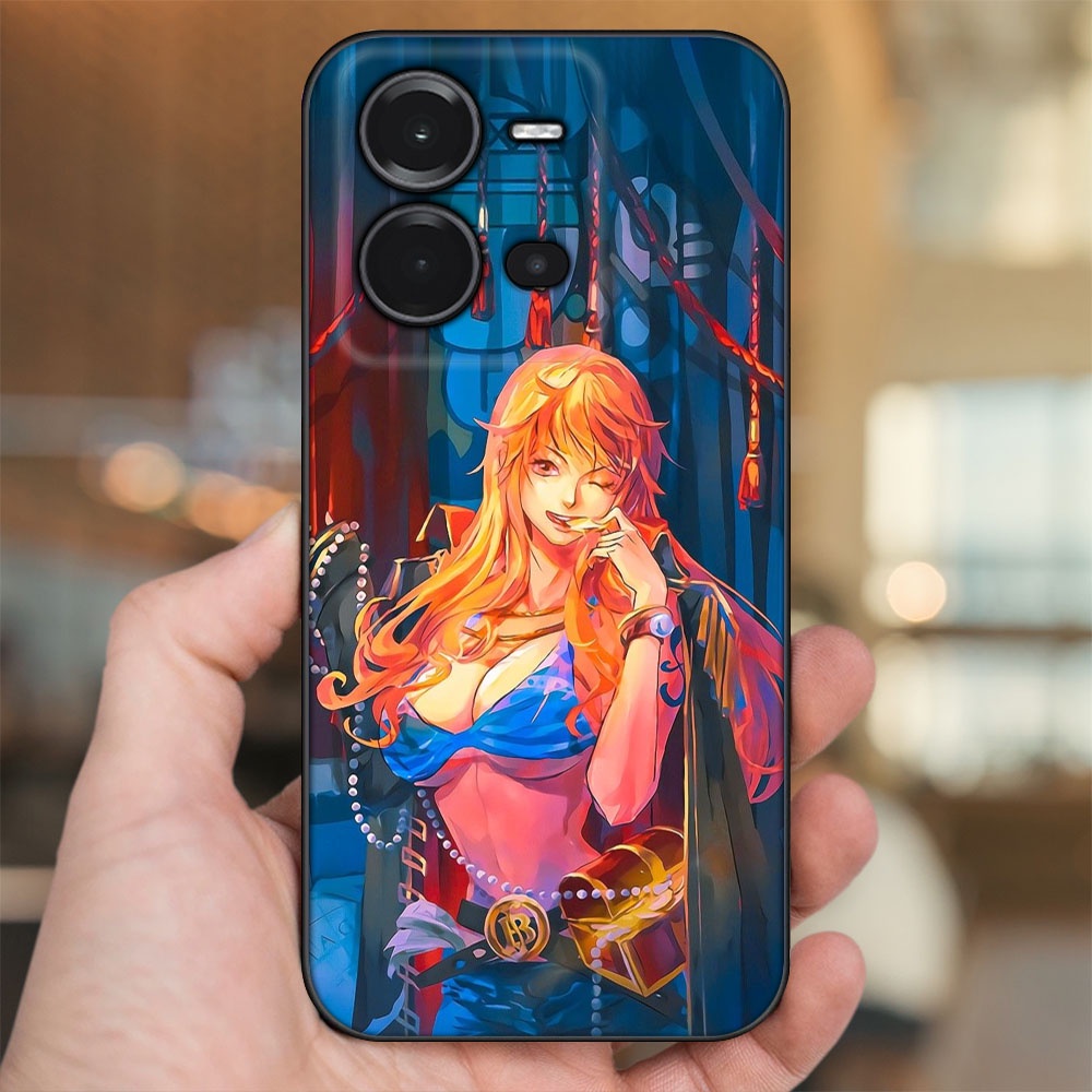 Ốp lưng Vivo V25 5G viền đen in hình Nami One Piece Đảo Hải Tặc