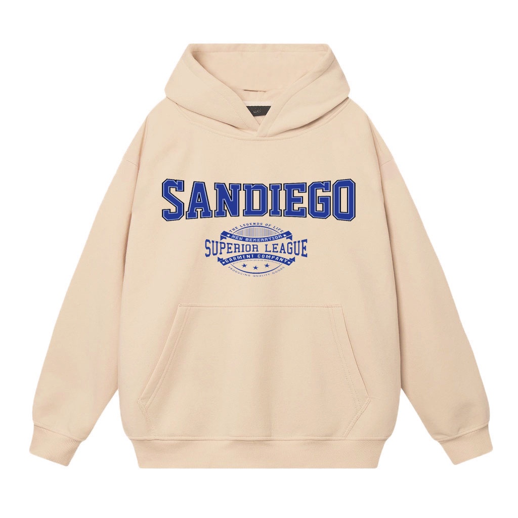 HOODIE IN SANDIEGO 5D TRƯỚC NGỰC SẮC NÉT UNISEX