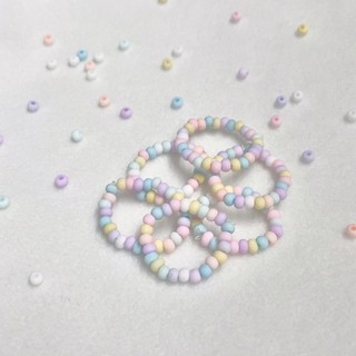 Handmade - Nhẫn hạt cườm màu pastel