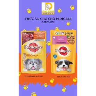 Sốt cho chó lớn và chó con Pedigree vị bò hầm và rau củ - gà viên sốt gói 130g