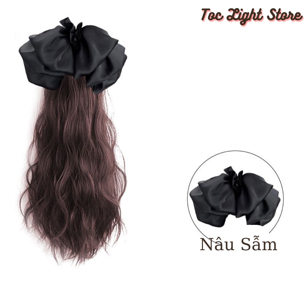 Tóc giả đuôi ngựa có kèm nơ xoăn gợn nước-Tóc đuôi ngựa xoăn gơn nước đính nơ siêu xinh - 44
