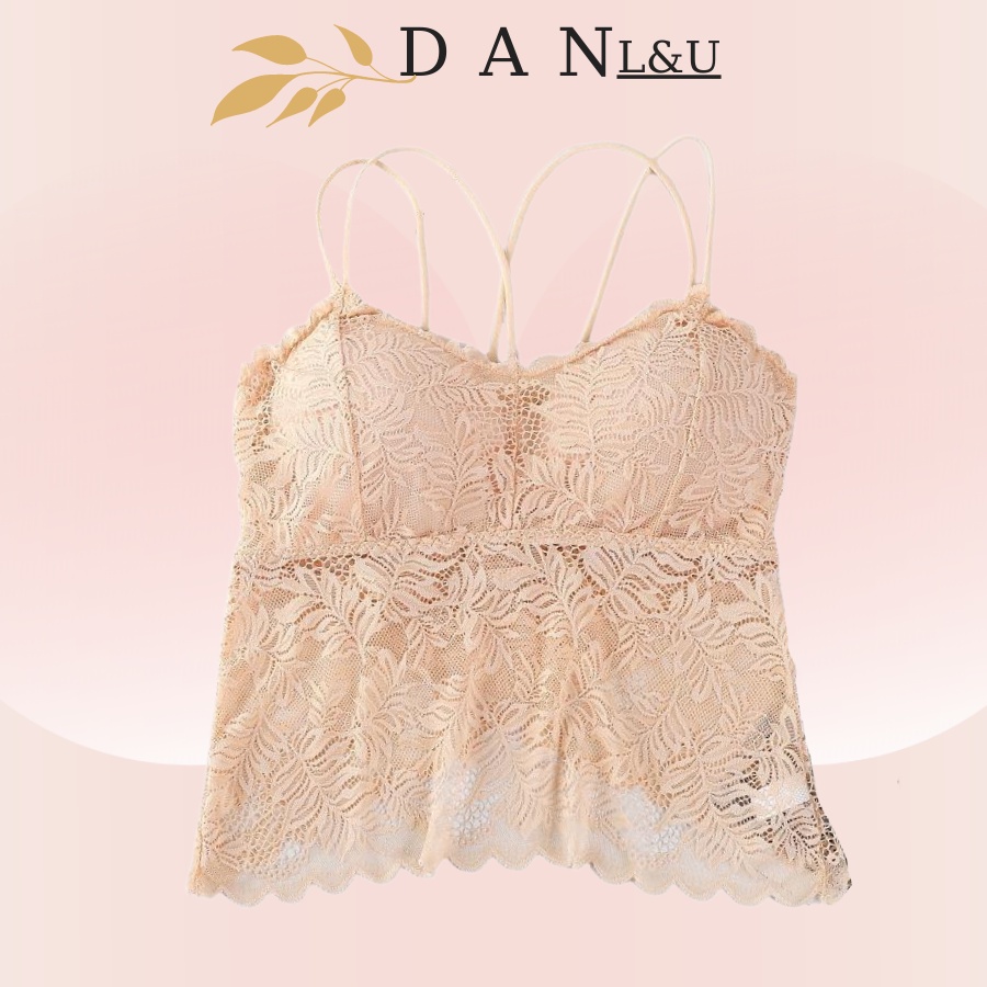 Áo Ngực Bra Phối Dây Quyến Rũ Chất Ren Mềm Mại Thoáng Mát DAN L&amp;U 3134