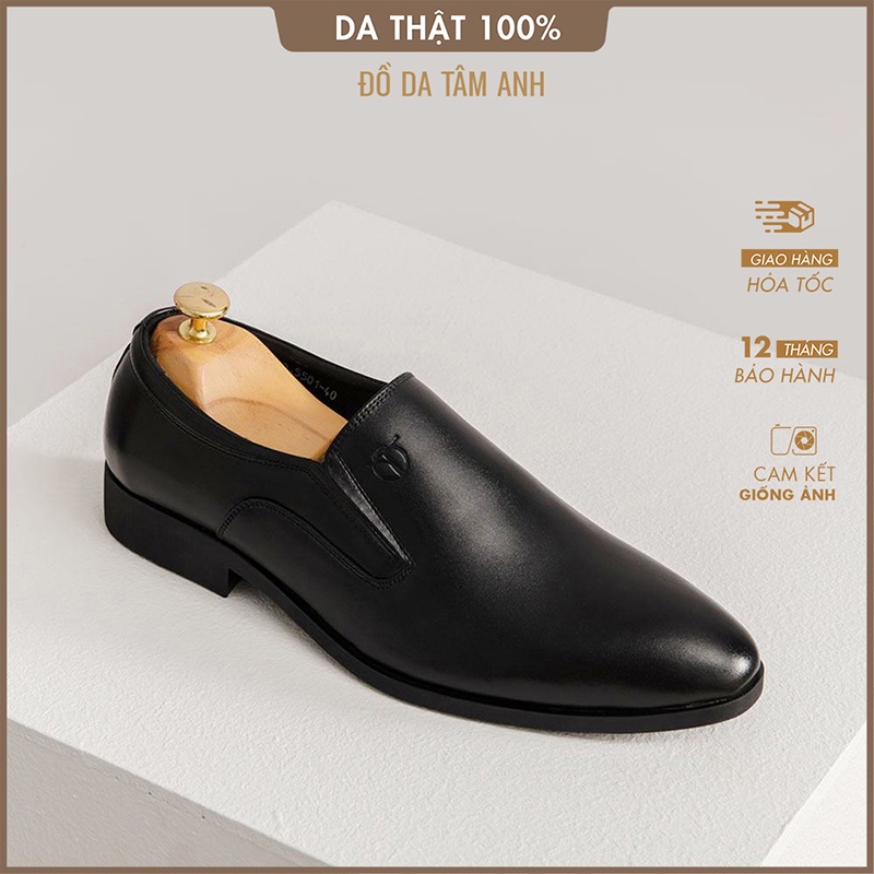Giày loafer nam, giày lười nam thời trang da bò thật Tâm Anh GNTA5501-D