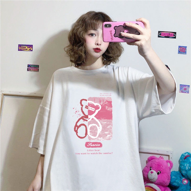 NRVP Áo Thun Unisex Mùa Hè Dáng Suông Tay Cộc Phong Cách Hàn Quốc Cho Nam Nữ