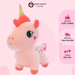 Ngựa hồng Unicorn dễ thương, thú nhồi bông đồ chơi cao cấp cho bé - Chip Chip Shop
