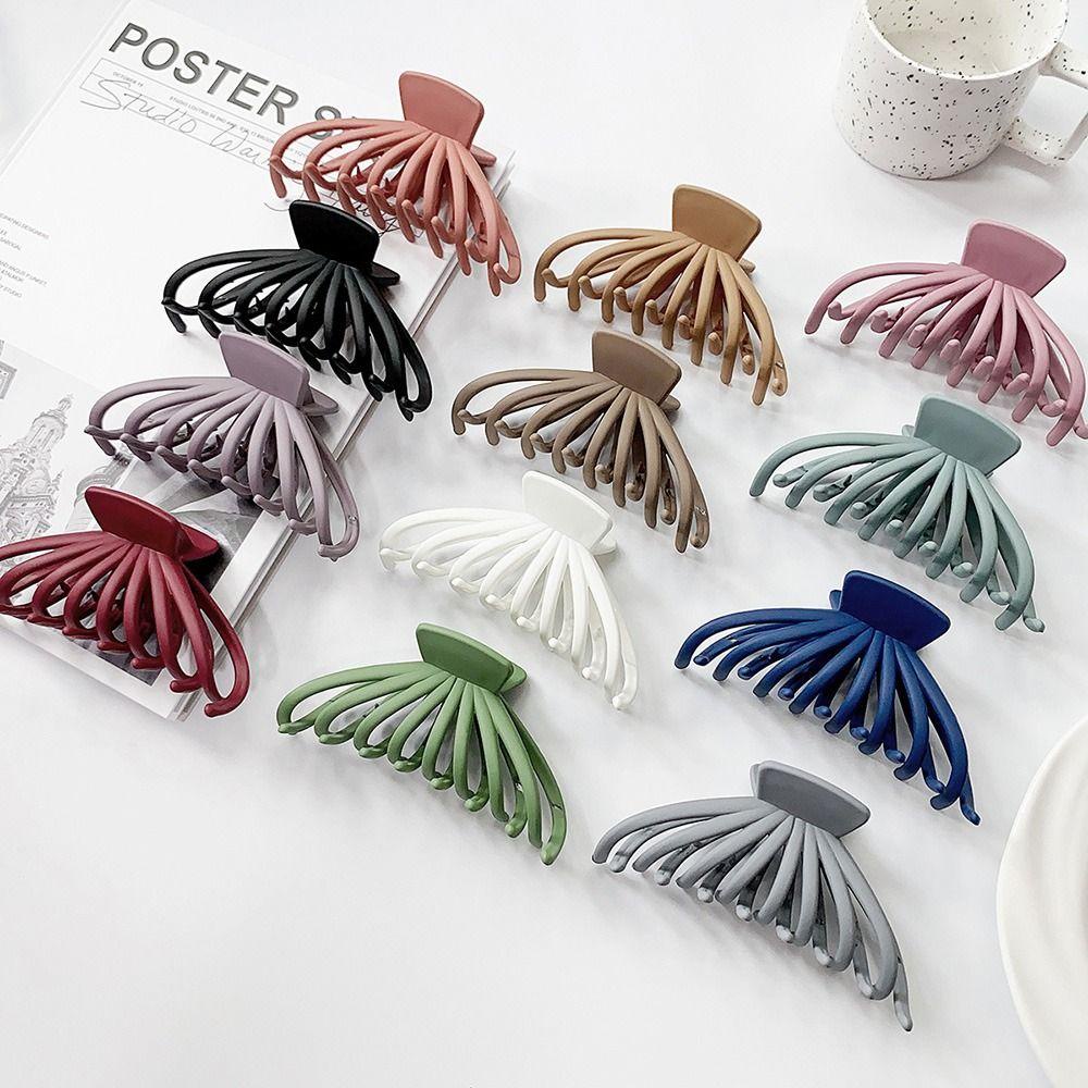 Set 2 Kẹp Tóc Càng Cua Bằng Acrylic Màu Nhám Xinh Xắn