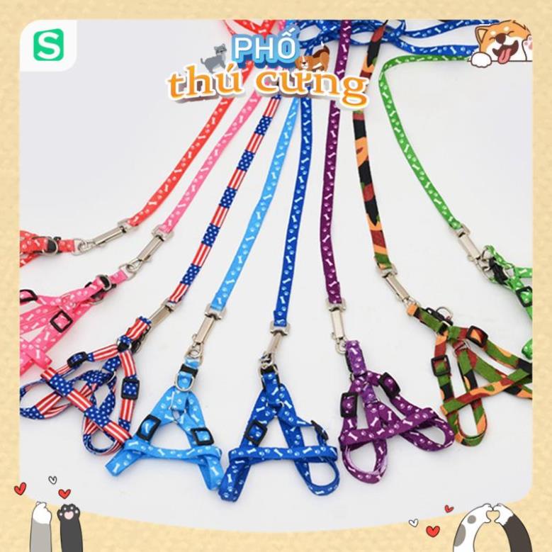 Dây dắt chó mèo thú cưng dạng yếm 1cm ( <5kg)