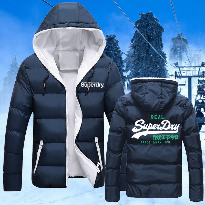 Áo Khoác Chống Gió Có Khóa Kéo In Logo Superdry