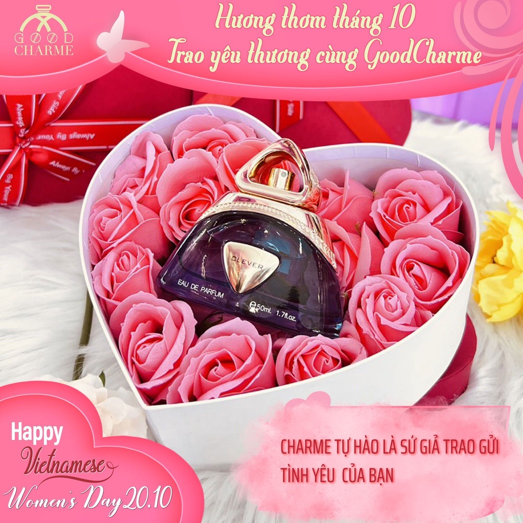 Hộp Quà Tặng Lót ( 4 Hoa Hồng kèm rơm ) Đựng Nước Hoa Charme Dễ Thương Tinh Tế - Màu Hoa hồng bất kỳ