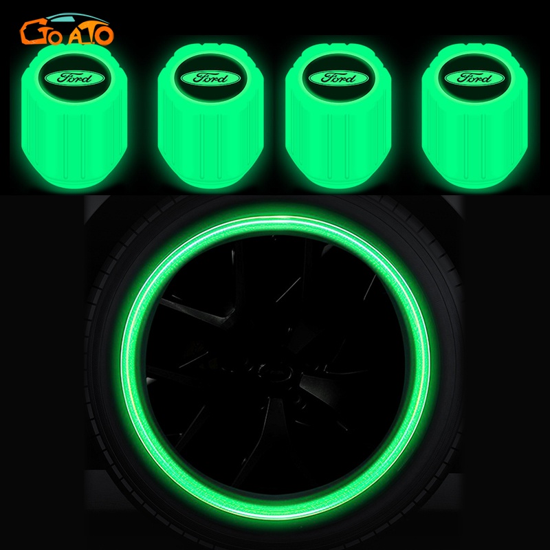 GTIOATO Nắp Van Lốp Ô Tô Phát Quang NắP Van LốP Ô Tô NắP ChụP Van Ô Tô Nắp Van Lốp Xe Chống Bụi NắP Van Ô Tô Phụ KiệN Xe HơI Cho Ford Ranger Focus Everest Transit Fiesta Ecosport Mustang Raptor Explorer Bronco Mondeo Tourneo Expedition