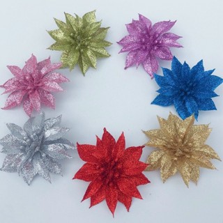 Hoa trà nhũ, kim tuyến 7 cm trang trí oản tài lộc, tháp bánh