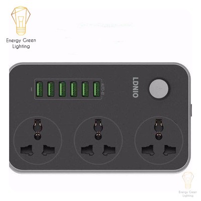 Combo Bộ 3 Ổ cấm điện Energy Green Lighting thông minh 6 USB sạc nhanh 3.4A siêu chịu tải chịu nhiệt công suất cao