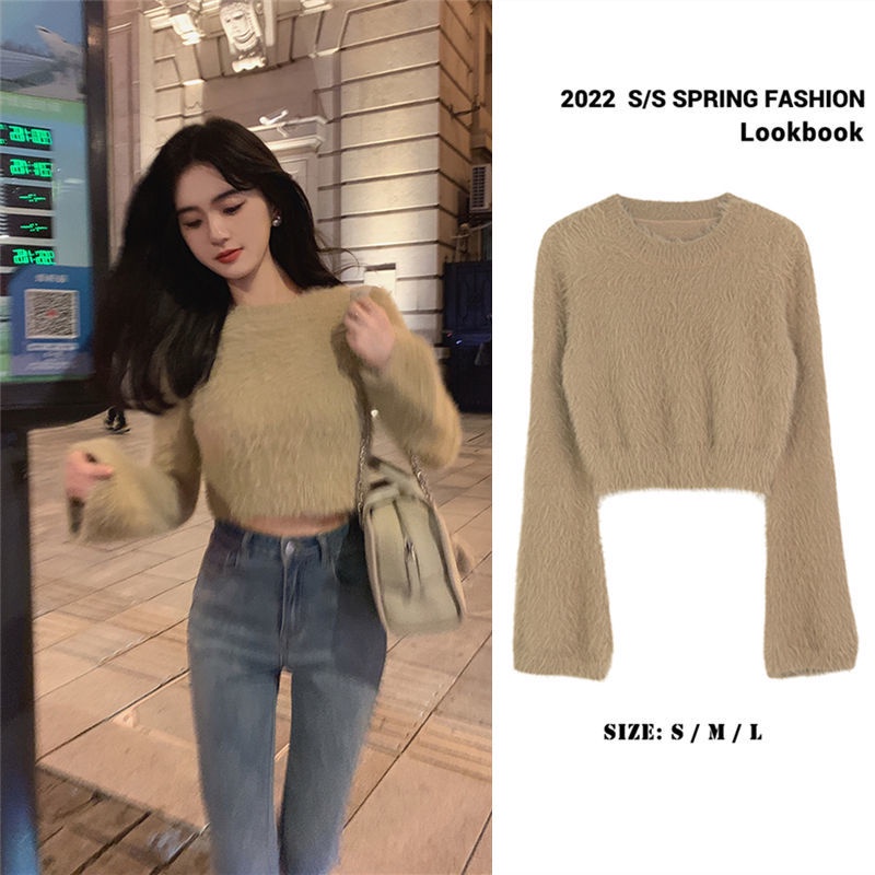 Áo len COZOK tay loe cổ tròn màu trơn thời trang