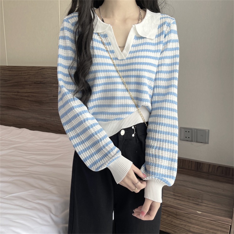 Áo Sweater Dệt Kim Tay Dài Cổ Tròn Cho Nữ
