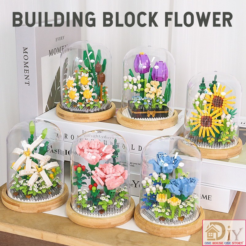 Lego lắp ráp bình hoa chậu hoa trang trí nhà cửa đáng yêu Sáng Tạo Quà tặng Dành Cho Nam Và Nữ