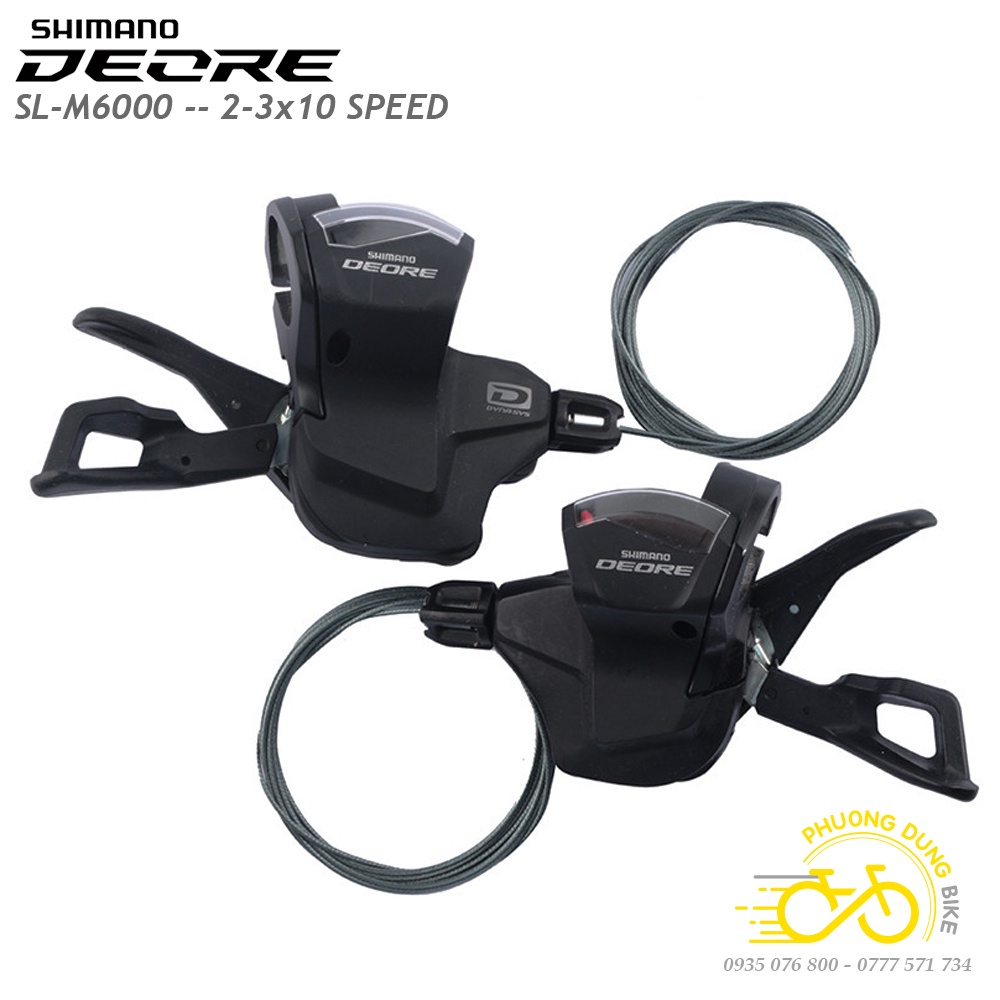 Tay đề bấm xả xe đạp SHIMANO DEORE SL M6000 2/3x10 Speed - Hàng Chính Hãng