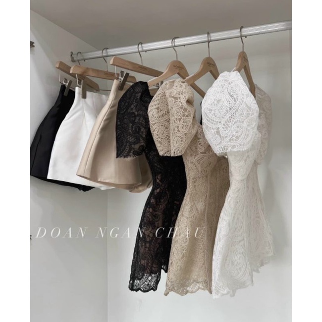 Vải ren thêu loại 1 có 4 màu trắng đen kem da