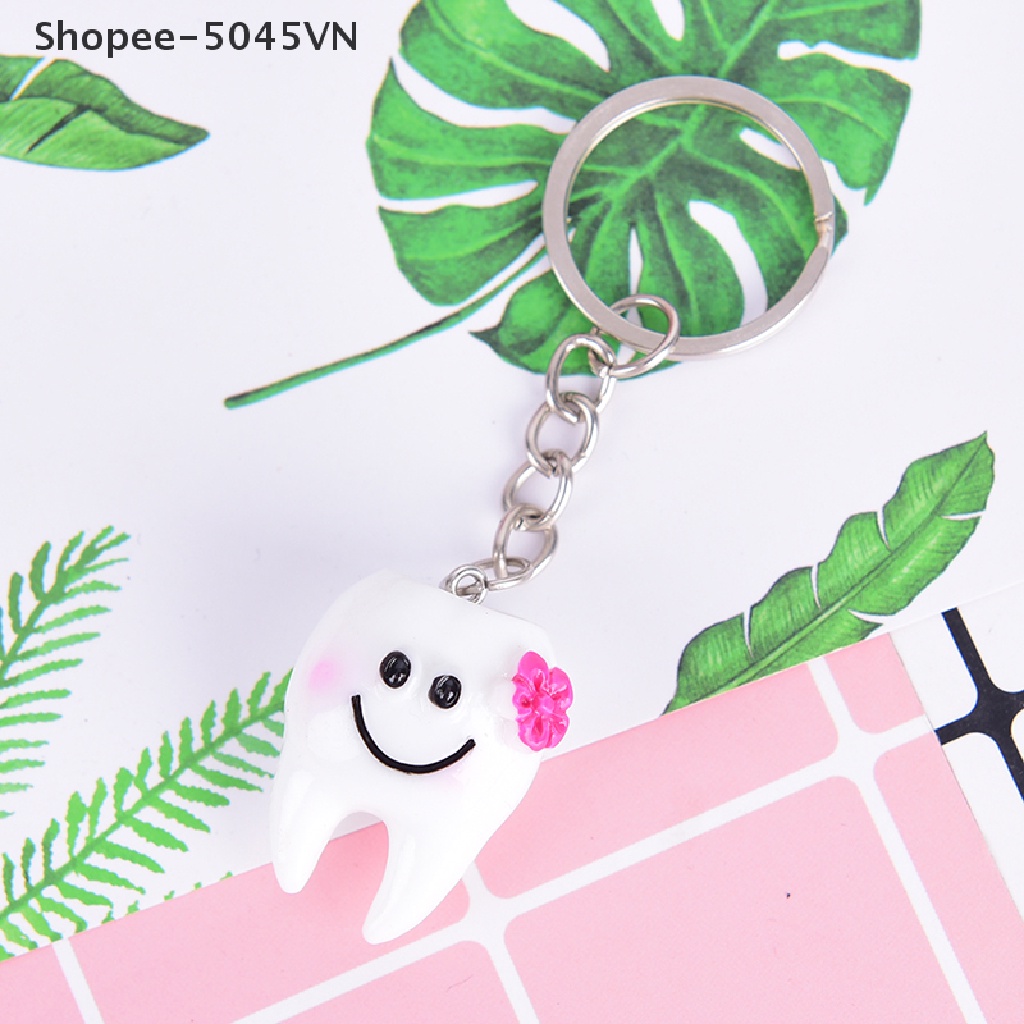 [Hàng Có Sẵn] Set 2 Móc Khóa Hình Chiếc Răng Giả Nhỏ Nhắn Làm Quà Tặng Khuyến Mãi Từ Bệnh Viện (H)