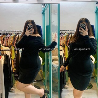 Sale - Đầm len Bigsize F21 đầm đen  thun len