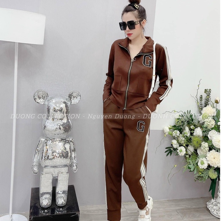 Bộ thể thao nữ, set bộ thu đông nỉ chất liệu dày dặn cao cấp